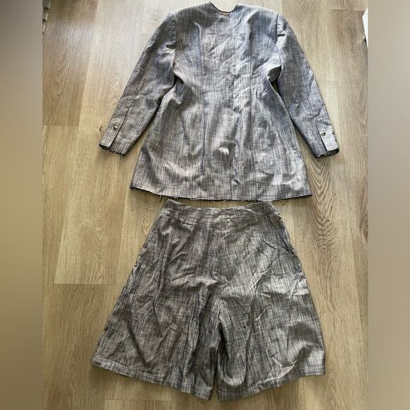 cult gaia evie structured raw edge blazer + ova high waist front slit shorts set - Picture 11 of 13